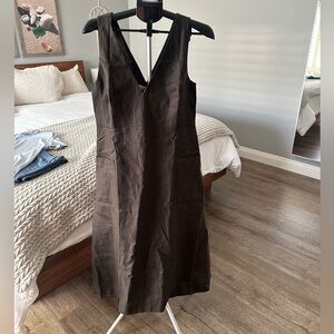 NWT Banana Republic Linen Pocket Maxi Dress M  Brown